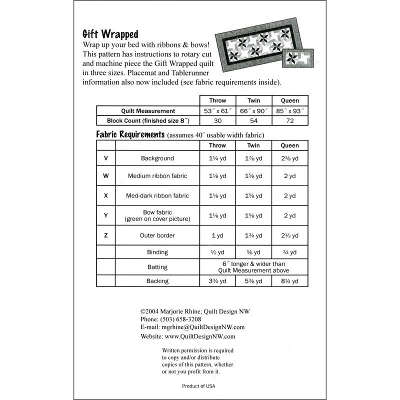 GIFT WRAPPED Christmas Quilt Pattern by Marjorie Rhine for Etsy