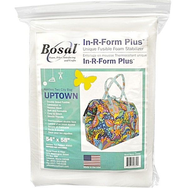 Bosal 54" x 58" In R Form Plus Unique Fusible Foam Stabilizer - Uptown Bag - Auntie's Two AT650 - Napped Tricot Soft Formable - 493-50 Bag