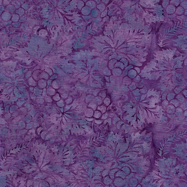 Island Batik - IB 122033470 - Blurple Grapes - Jewel Quest - Deep Warm Blue Grape Purple Violet Amethyst Vineyard Fruit Leaves Indigo Jelly