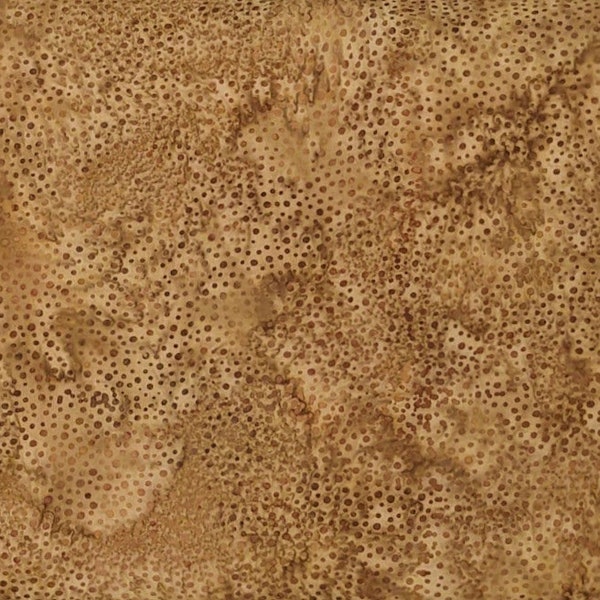 Hoffman California - 885-53 Coffee - Bali Dots - Watercolor Blender Batik Dot Fabric - Medium Brown Tonal Warm Peanut Caramel Tawny Cinnamon