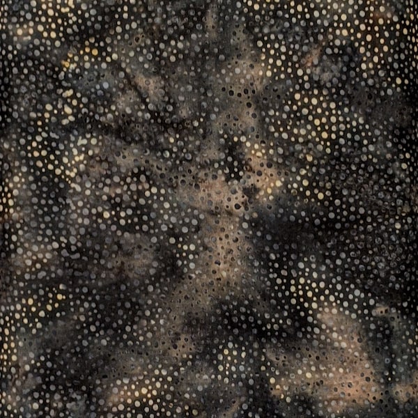 Hoffman California - 885-239 Persia - Bali Dots - Batik Fabric Blender - Deep Dark Coffee Carob Wood Brown Umber Cedar Black Gray Grey Tonal