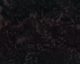 Hoffman California - 1895-704 Deep Earth - Very Dark Midnight Brown - Watercolor Blender Bali Batik Fabric - Black Night Down Under Dirt