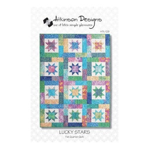 LUCKY STARS Fat Quarter Quilt Pattern by Atkinson Designs ATK-129