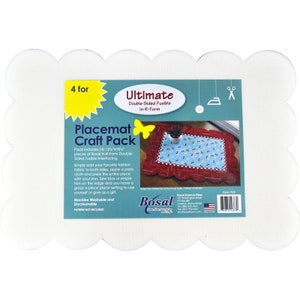12.5&quot; X 18.25&quot; SCALLOPED PLACEMATS SET (x4) Bosal In-R-Form Ultimate Double Sided Fusible Interfacing Craft Pack Poorhouse Quilts - PM8