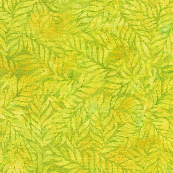 Island Batik - IB 112005651 - Chartreuse Fern - Ohana - Hawaiian Light Bright Yellow Green Leaf Leaves Branches Fronds Bush Icy Lemon Lime