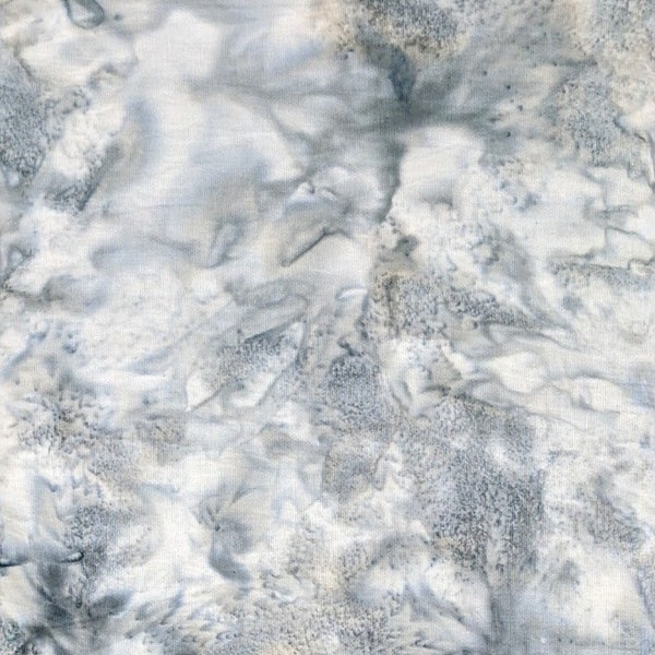 Hoffman California - 1895-622 Cool Gray - Frosted White Gray - Watercolor Blender Batik Fabric - Winter Ice Cold Warm Grey Steel Tin Thunder