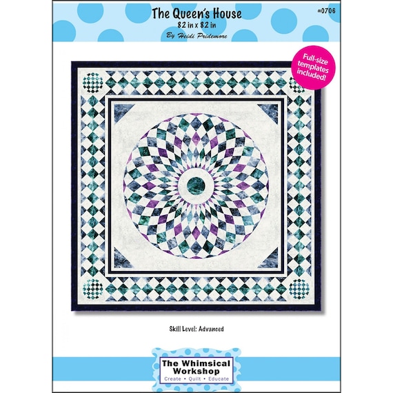 The Whimsical Workshop QUEEN/'S HOUSE Quilt Pattern Hoffman Marbled Fabrics Alice in Wonderland Advanced Round Circle Heidi Pridemore