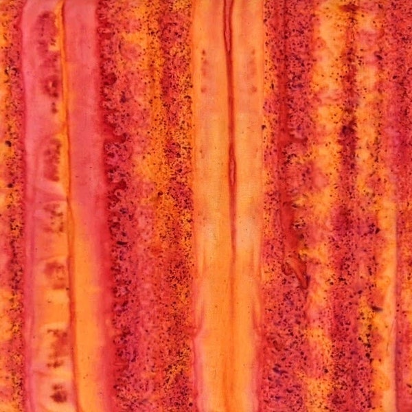 Batik Textiles - 0233 Ombre - Medium Dark Orange Blood Red Brown Watercolor - Desert Sunset Fabric - Bright Bold Hot Spots Lava Fire Fiery
