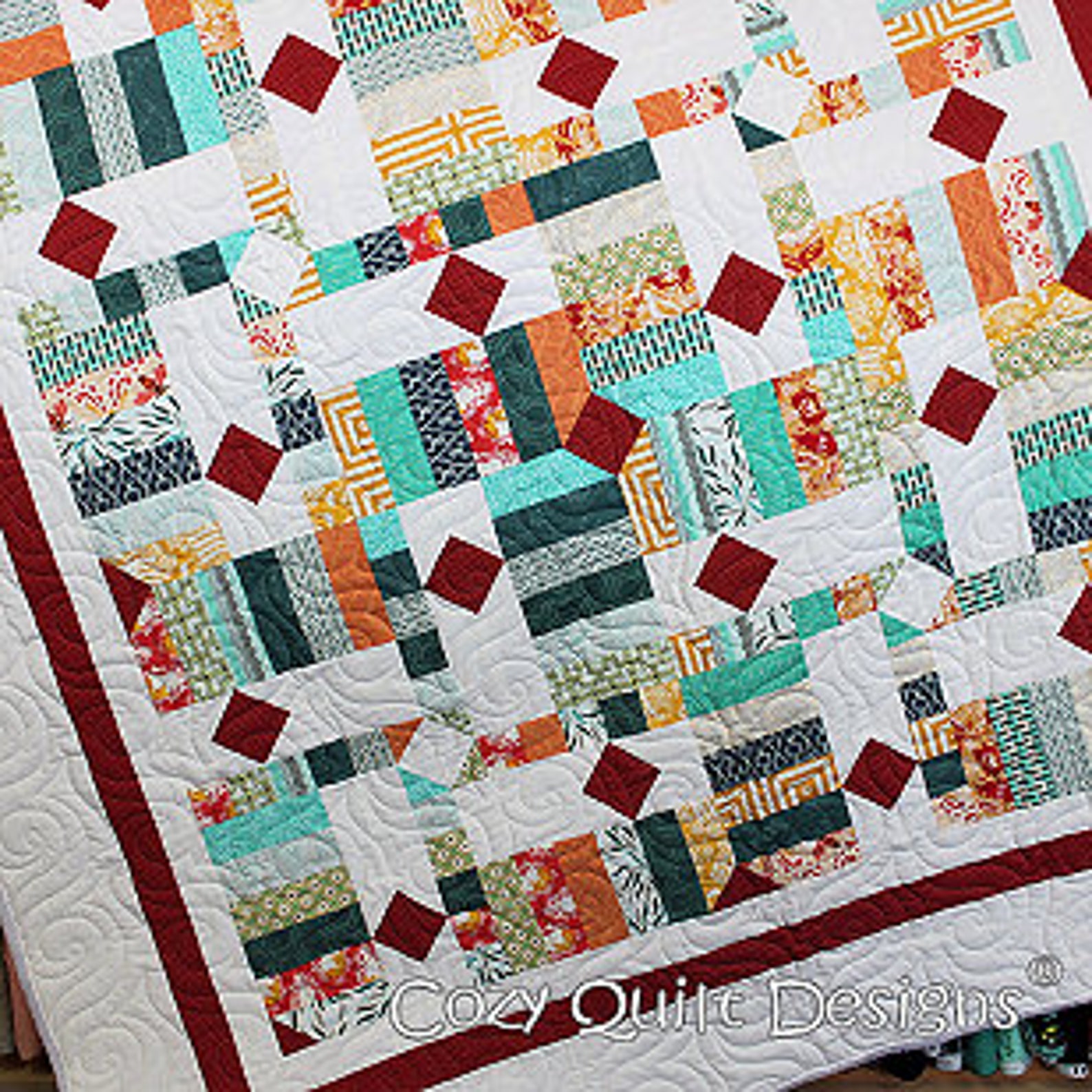 DROP DIAMONDS Quilt Pattern Daniela Stout Cozy Quilt Etsy