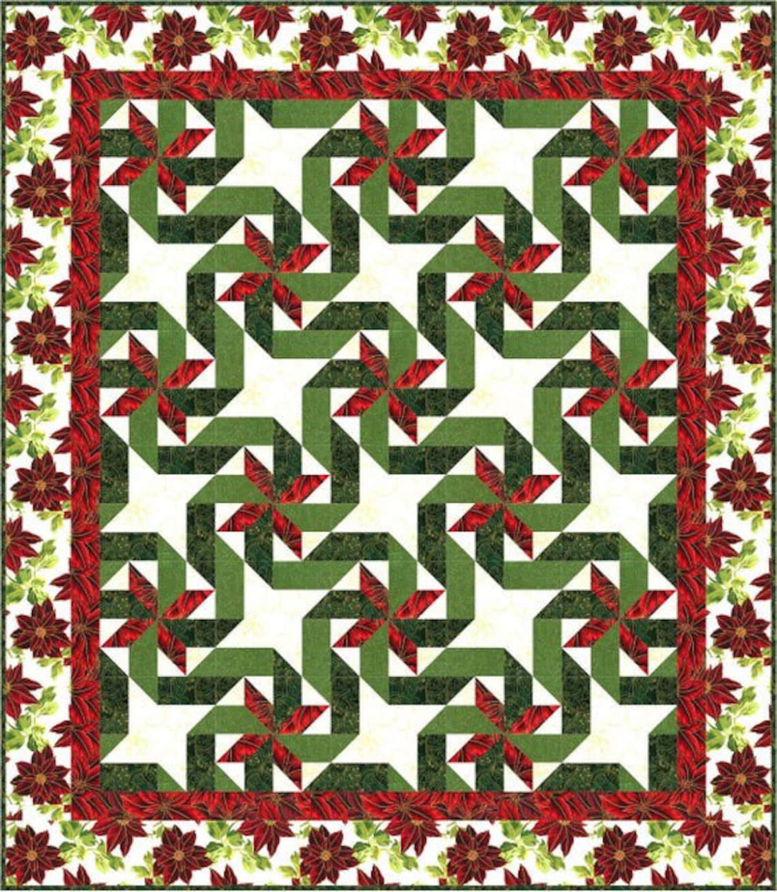 GIFT WRAPPED Christmas Quilt Pattern by Marjorie Rhine for Etsy