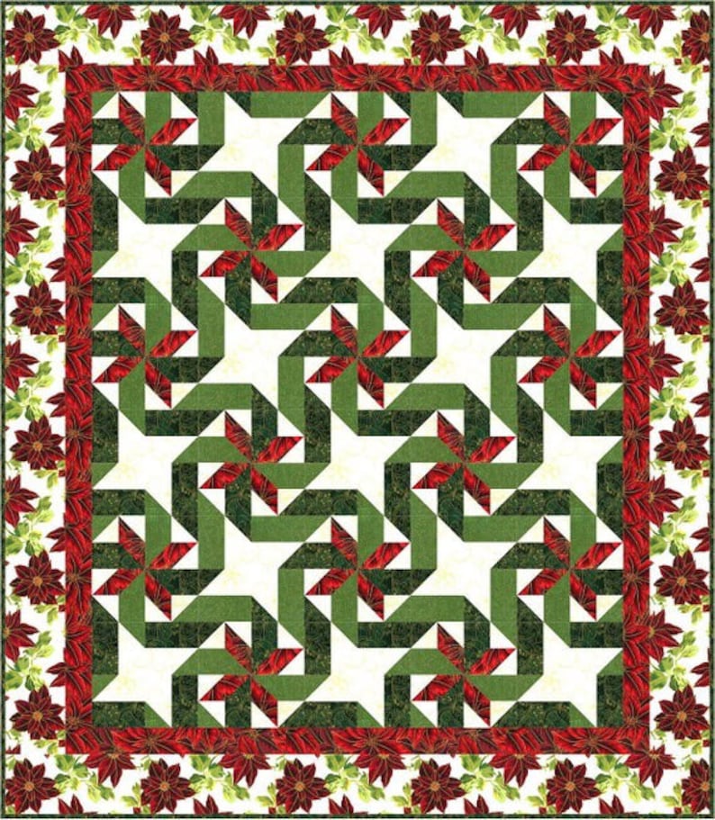 GIFT WRAPPED Christmas Quilt Pattern by Marjorie Rhine for Etsy