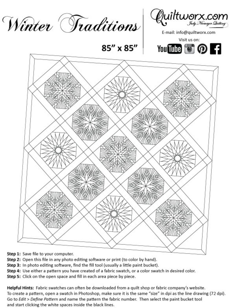 WINTER TRADITIONS Foundation Paper Piecing Quilt Pattern | Etsy