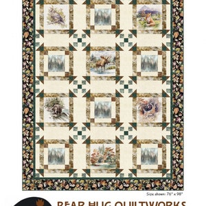 TRAVERSE Quilt Pattern - Lisa Routh Alley - Bear Hug Quiltworks 197 - Hoffman Fabrics Panel Nature Animals Wild Forest Trees Wilderness