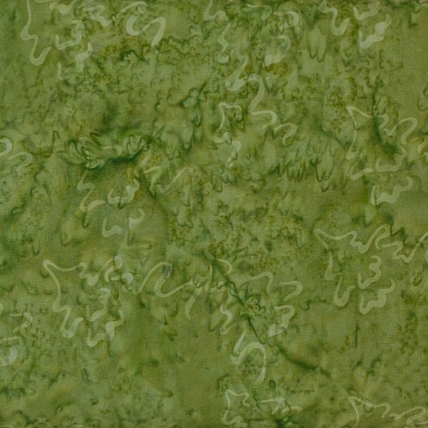 Batik Textiles - 5359 - Green Trees - Puffin Ridge Fabric Blender - Alaska Wilderness Olive Tonal Pear Medium Moss Forest Celadon Outline
