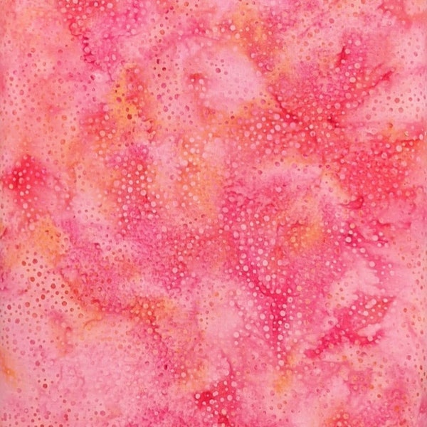 Hoffman California - 885-H12 Hot Pink - Bali Dots - Watercolor Blender Batik Dot Fabric - Bright Magenta Tonal Deep Rich Dark Pink Neon Rose