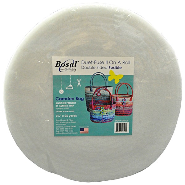 CAMDEN BAG Bosal 2.25" X 25yd Strip Duet Fuse II On-A-Roll Double Sided Fusible Interfacing Batting - Auntie's Two AT285 Bag Making 4252-25