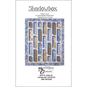 SHADOWBOX Quilt Pattern - Kari Nichols - Mountainpeek Creations 312 - Precut Friendly Contemporary Modern Quick Fast Big Block Shadows