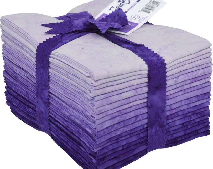 MARBLED PURPLE 20 Fat Quarters 18 X 20 Maywood Studio Java Batik Fabric ...