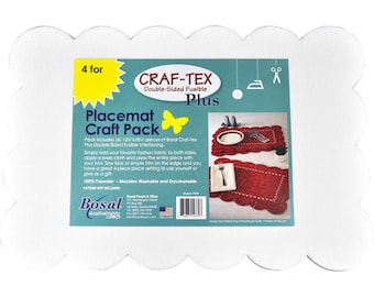 Bosal SCALLOPED PLACEMAT Craft Pack 12.5" X 18.25" (x4) Craft-Tex Plus Double Sided Fusible Interfacing 100% Poly - Poorhouse Quilts PQD223