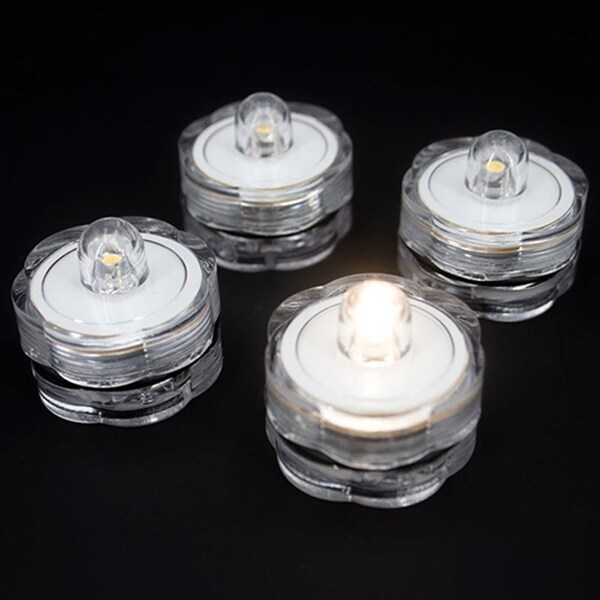 Mini TEALIGHTS 4 Pack - OESD - LED Warm White - Batteries Included, Replaceable - For Freestanding Lace Structures Tea Light Holders Candles