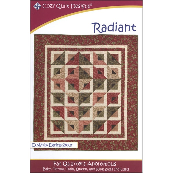 RADIANT Quilt Pattern - Daniela Stout - Cozy Quilt Designs Fat Quarters Anonymous CQD01031 - On Point Diamonds Squares Water Drops Ripples