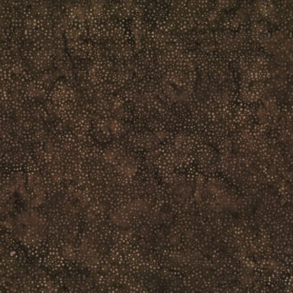 Hoffman California - 885-502 Coconut - Bali Dots - Watercolor Blender Batik Dot Fabric - Deep Dark Chocolate Brown Umber Tonal Mocha Cedar