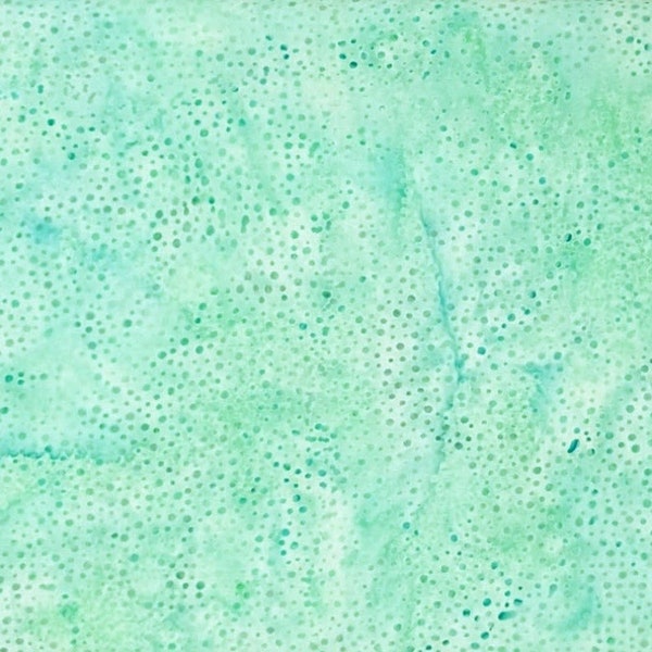 Hoffman California - 885-370 Acapulco - Bali Dots - Watercolor Blender Batik Dot Fabric - Bright Turquoise Green Blue Tonal Bahama Icy Jewel