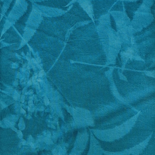 Batik Textiles - 0609 - Teal Blue Bali SunPrints - Specialty Fabric Blender - Photosynthesis Ocean Lagoon Dark Green Aegean Leaves Tonal