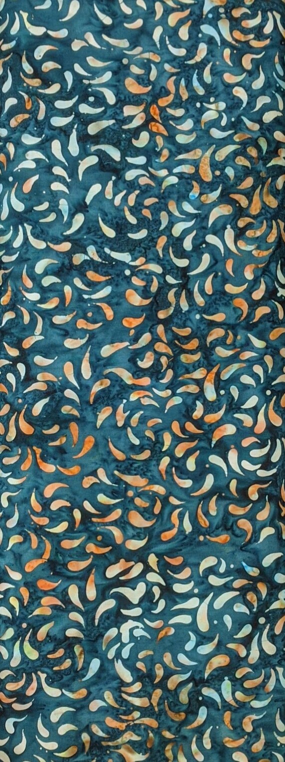 Batik Textiles - 5762 - Teal Copper Rain Drops - Ocean