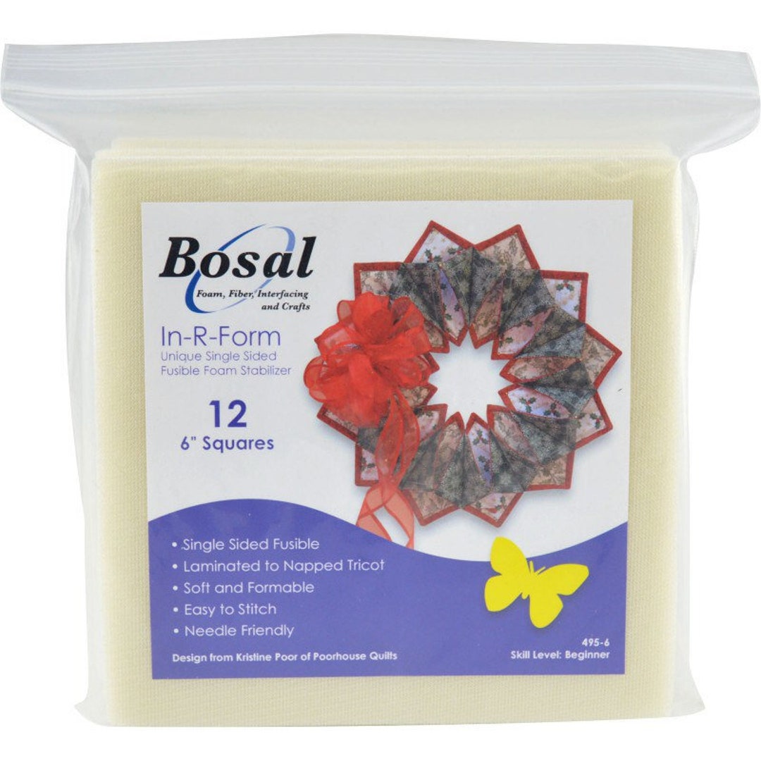 6 INRFORM Bosal Unique Single Sided Fusible Foam Stabilizer Squares