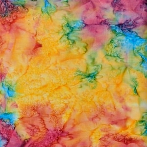 Batik Textiles - 4943 - Rainbow Watercolor - Rainbow Sherbet Fabric Blender - Bright Background Hot Tropical Punch Summer Pink Orange Blue