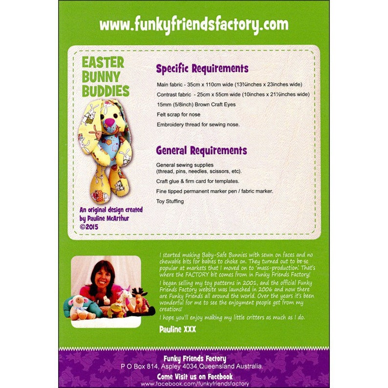 EASTER BUNNY BUDDIES - Stuffed Animal Toy Sewing Pattern - Pauline ...