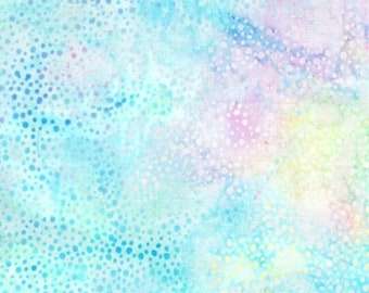 Hoffman California - 885-135 Pastel - Bali Dots - Watercolor Blender Batik Dot Fabric - Vibrant Easter Multicolor Rainbow Blue Pink Yellow