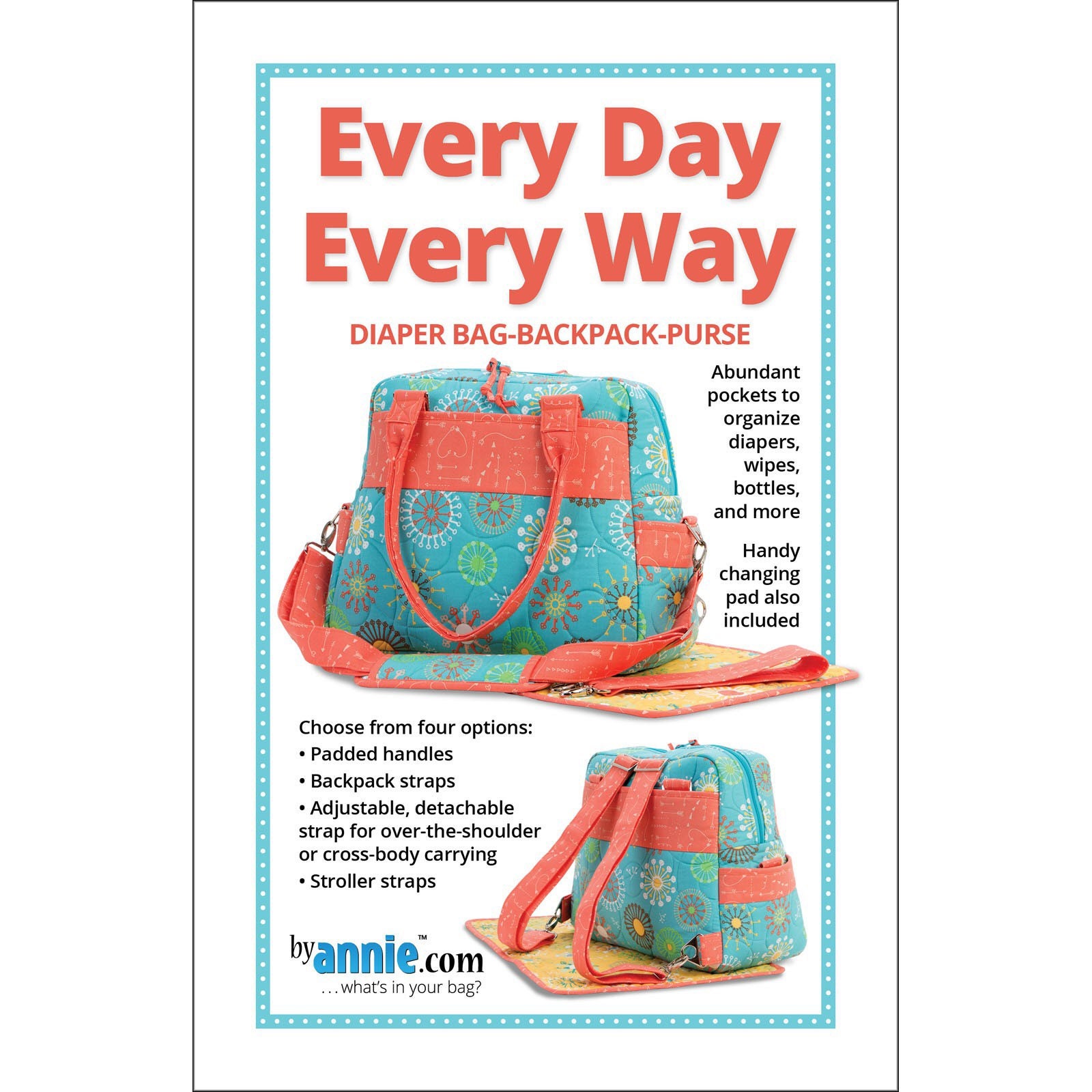 Diaper bag top backpack purse