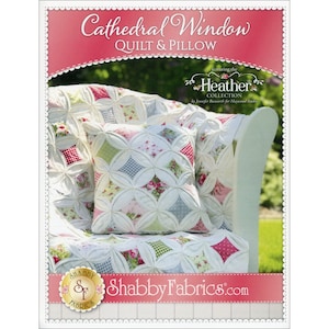 CATHEDRAL WINDOW - Quilt & Pillow Pattern in Heather by Shabby Fabrics SF49877