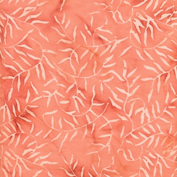 Batik Textiles - 0113 - Powder Salmon Pink Leaf Branches - Designer Palette - Spring Summer Winter Leaves Branches Tonal Warm Peach Blush