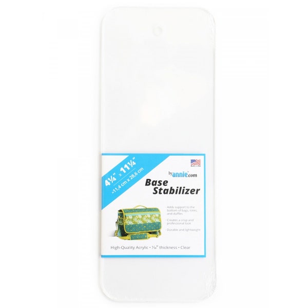 BASE STABILIZER - 4.25" X 11.25" - High Quality 1/10" Thickness Clear Acrylic Support for Bottom of Bags, Totes, Duffles Durable Lightweight