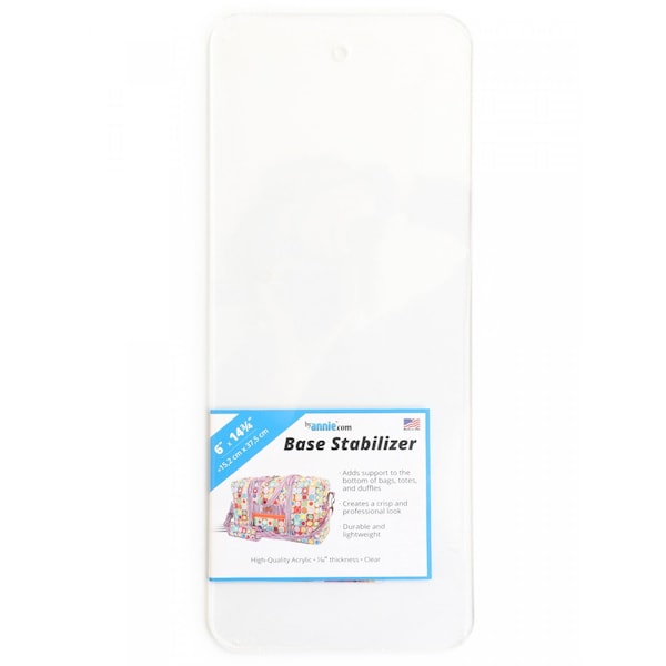 BASE STABILIZER - 6" X 14.75" - High Quality 1/10" Thickness Clear Acrylic Support for Bottom of Bags, Totes, Duffles - Durable Lightweight