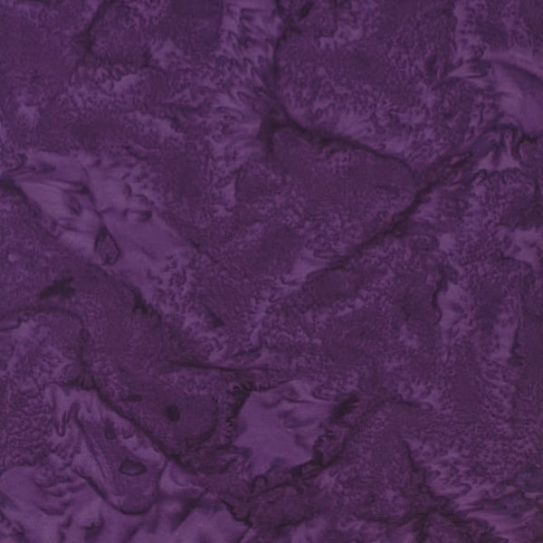 Batik Textiles - 4205 - Deep Purple Watercolor - Remnants of Summer Fabric Blender - Neutral Violet Tonal Dark Purple Cotton Winter