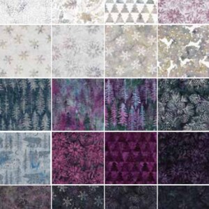 Island Batik IB 122017400 Opalescence Poinsettia Plum Pudding White Floral Flowers Holly Pine Leaves Light Purple Pink Fuchsia Berry image 3