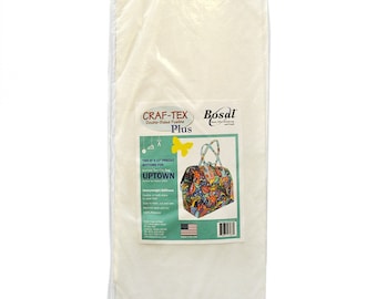 UPTOWN BAG - 8" X 17" Rectangles (x2) Precut Bosal Bottoms Craft-Tex Plus Double Sided Fusible Interfacing - Auntie's Two AT650 - 493-UPT