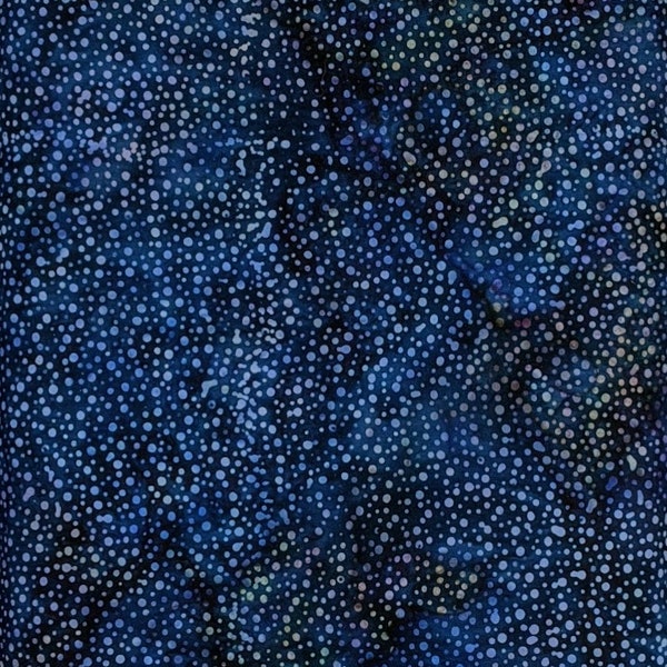 Hoffman California - 885-123 Lapis - Bali Dots - Blender Batik Fabric - Deep Dark Sapphire Tonal Cold Midnight Salvia Moonstruck Salvia