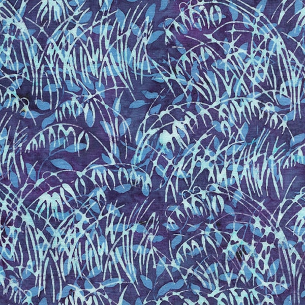 Island Batik - IB 122006871 - Watercress Wheat Aries Field - Lavender Fields - Deep Dark Indigo Blue Rich Purple Violet Periwinkle Grass