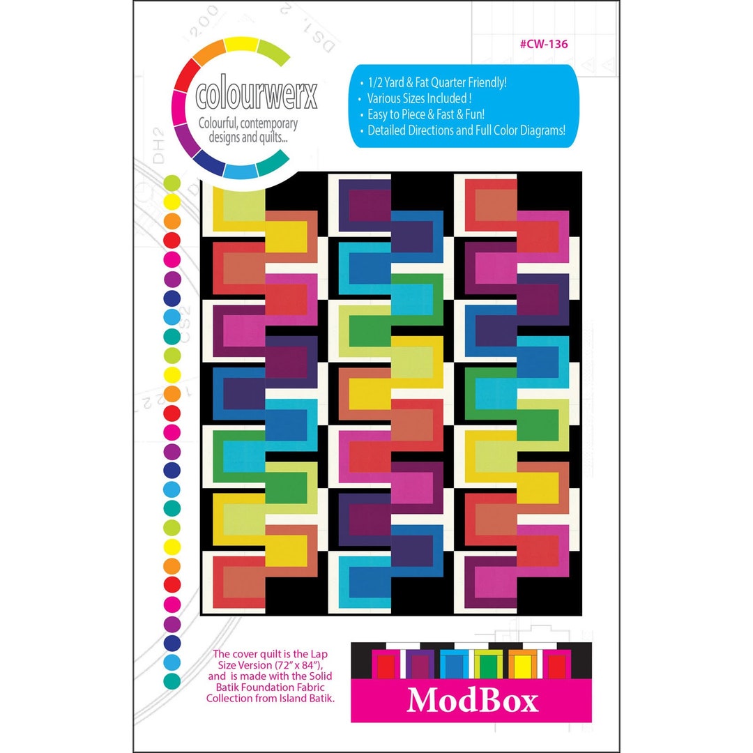 MODBOX Quilt Pattern Colourwerx Colorful Contemporary - Etsy