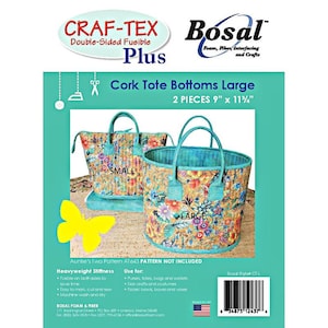 Bosal 9&quot; X 11.75&quot; CORK TOTE BOTTOMS Large Bags (x2) Craft-Tex Plus Double Sided Fusible Interfacing - Auntie&#39;s Two AT643 - Heavyweight Oval