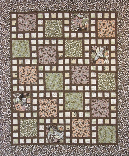 Comme des Carrés Giant Patchwork Gardenia Tapestry Bag