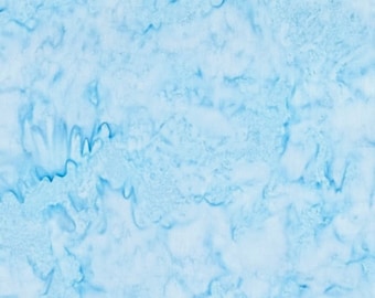 Hoffman California - 1895-16 Sky - Sky Blue - Watercolor Blender Bali Batik Fabric - Spring Summer Clouds Light Baby Turquoise Clear Waters