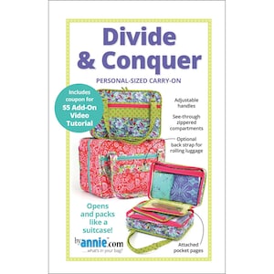 DIVIDE & CONQUER Sewing Pattern - byannie.com - Personal Sized Carry On Air Plane Luggage Bag Case Organizer Compartmental Suitcase Rolling