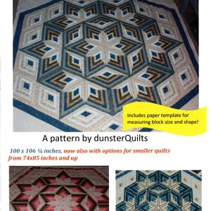 DIAMOND LOG CABIN Star Quilt Pattern - Dunster Quilts - Linda Bretton ...