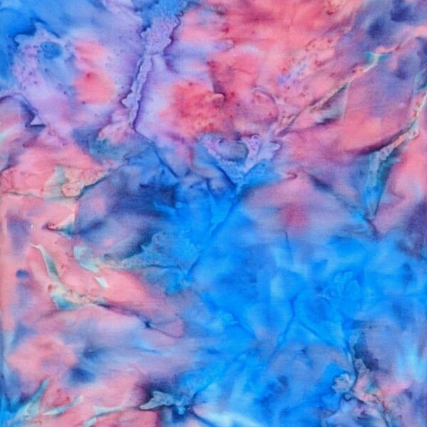 Batik Textiles - 5211 - Saturated Deep Blue Purple Pink Watercolor - Blender Fabric - Aurora Borealis Alaska Winter Cold Icy